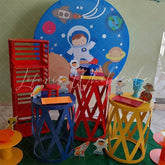 Lofaris Little Astronaut And Universe Round Birthday Backdrop