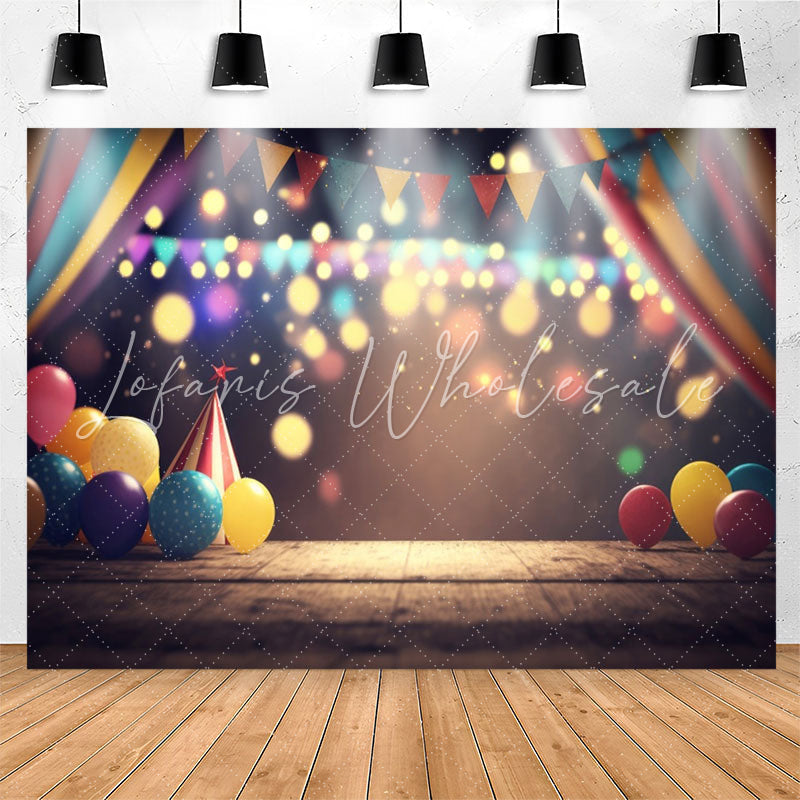 Lofaris Little Balloons Light Bokeh 1st Birthday Backdrop
