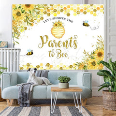 Lofaris Little Bees and Sunflowers Yellow Baby Shower Backdrop