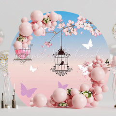 Little Birds Cherry Blossom Round Backdrop for Spring Vibe