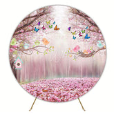 Little Birds Pink Path Round Backdrop for Soft Atmosphere