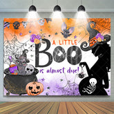 Lofaris Little Boo Halloween Pumpkin Baby Shower Backdrop