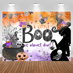 Lofaris Little Boo Halloween Pumpkin Baby Shower Backdrop