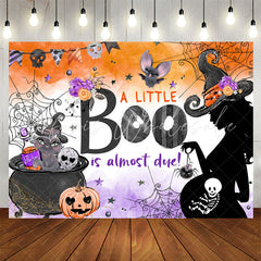 Lofaris Little Boo Halloween Pumpkin Baby Shower Backdrop