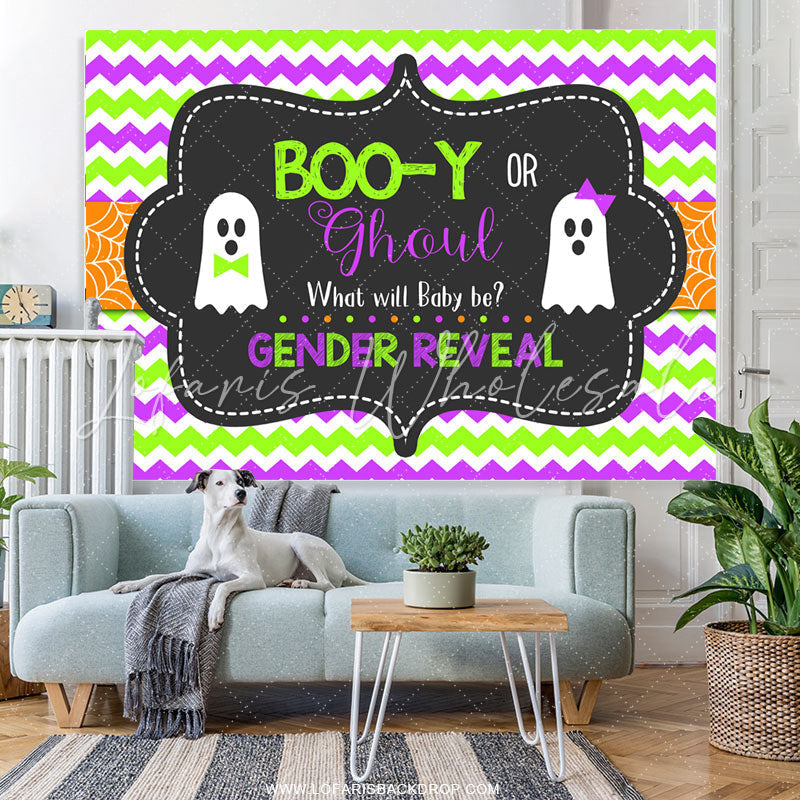 Lofaris Little Boo What Will Baby Be Gender Reveal Backdrop