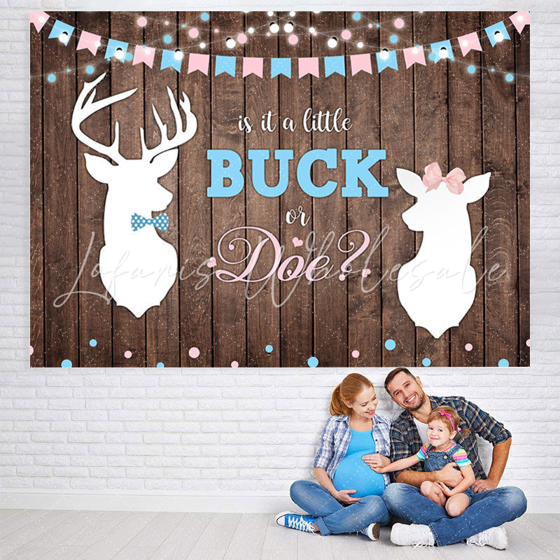 Lofaris Little Buck or Doe Baby Shower Gender Reveal Backdrop