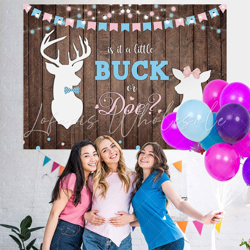 Lofaris Little Buck or Doe Baby Shower Gender Reveal Backdrop