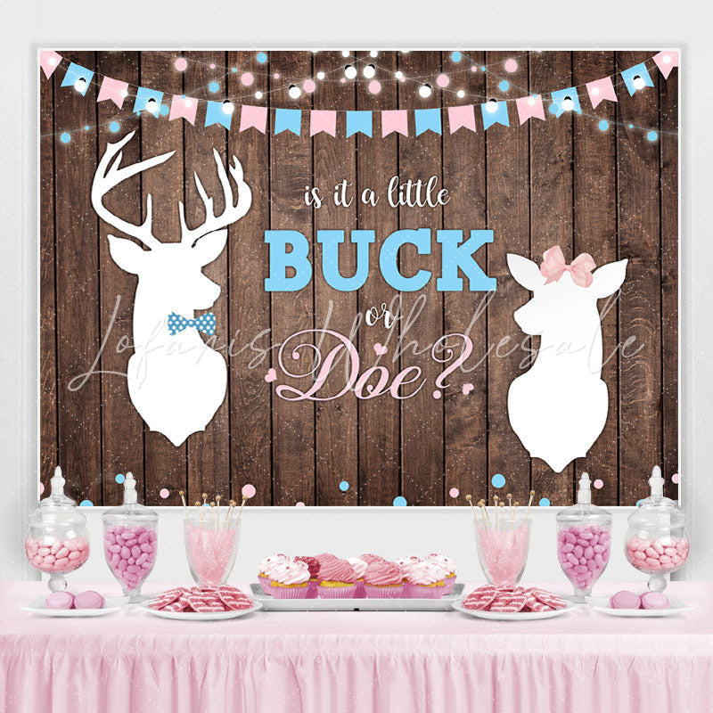 Lofaris Little Buck or Doe Baby Shower Gender Reveal Backdrop