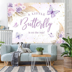 Lofaris Little Butterfly Is On The Way Baby Shower Backdrop