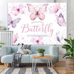 Lofaris Little Butterfly Is Turning One Birthday Backdrop