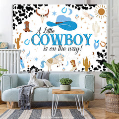 Lofaris Little Cowboy Is On The Way Baby Shower Backdrop