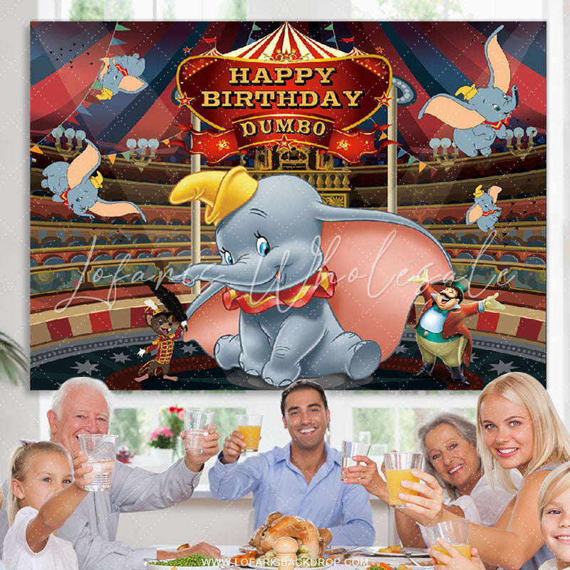 Lofaris Little Cute Cartoon Elephant Birthday Party Backdrop