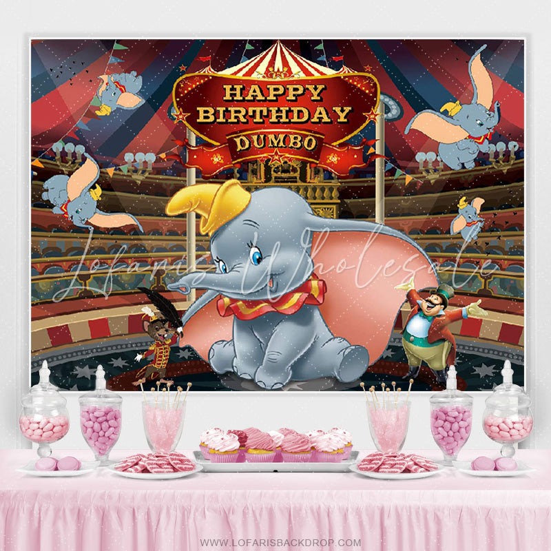 Lofaris Little Cute Cartoon Elephant Birthday Party Backdrop