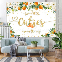 Lofaris Little Cuties Are On The Way Twins Baby Shower Backdrop