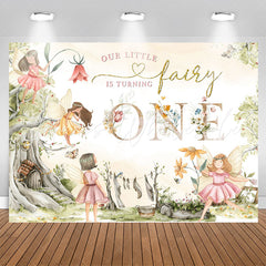 Lofaris Little Fairy Is Turning One 1st Birthday Backdrop