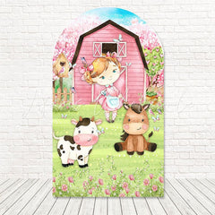 Little Farm Girl Animal Arch Backdrop for Fun Kids Party Events