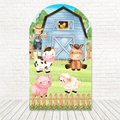 Little Farm Tractor View Arch Backdrop For Rustic Birthday Fun