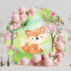 Little Fox in the Forest Round Backdrop for Whimsical Party