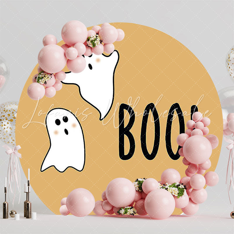 Little Ghosts Boo Round Backdrop for Halloween Party