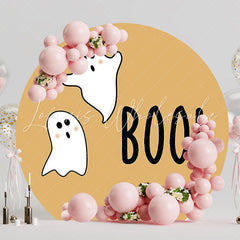 Little Ghosts Boo Round Backdrop for Halloween Party