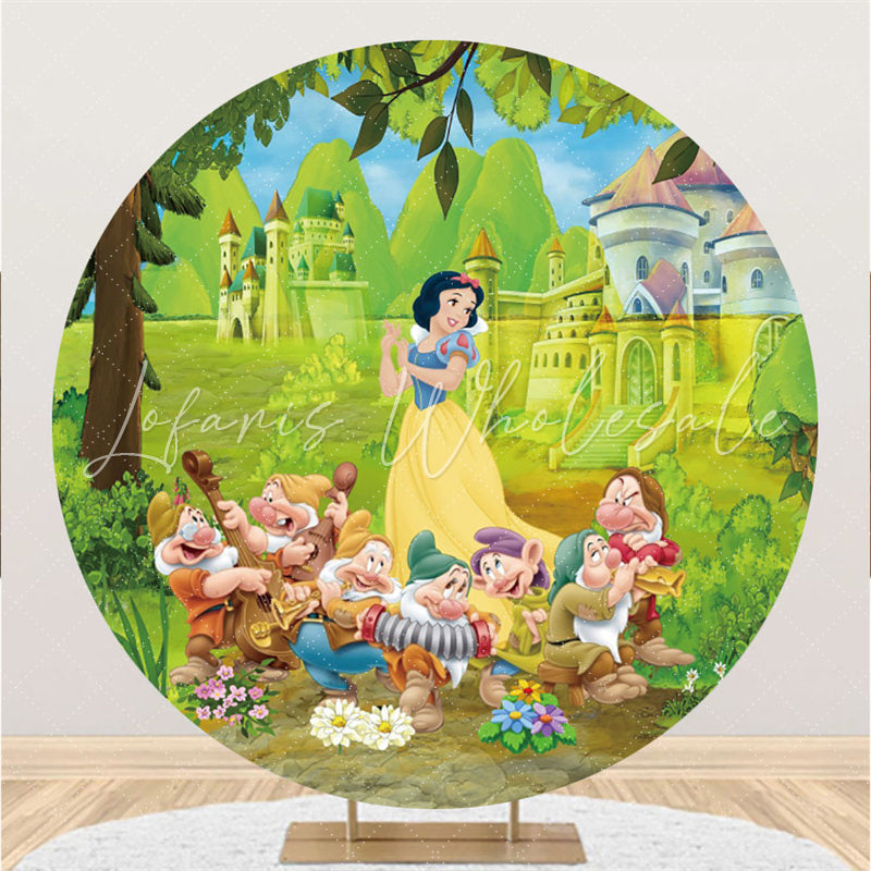 Lofaris Little Man And Princess Green Circle Birthday Backdrop