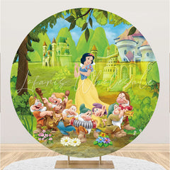 Lofaris Little Man And Princess Green Circle Birthday Backdrop