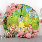 Lofaris Little Man And Princess Green Circle Birthday Backdrop