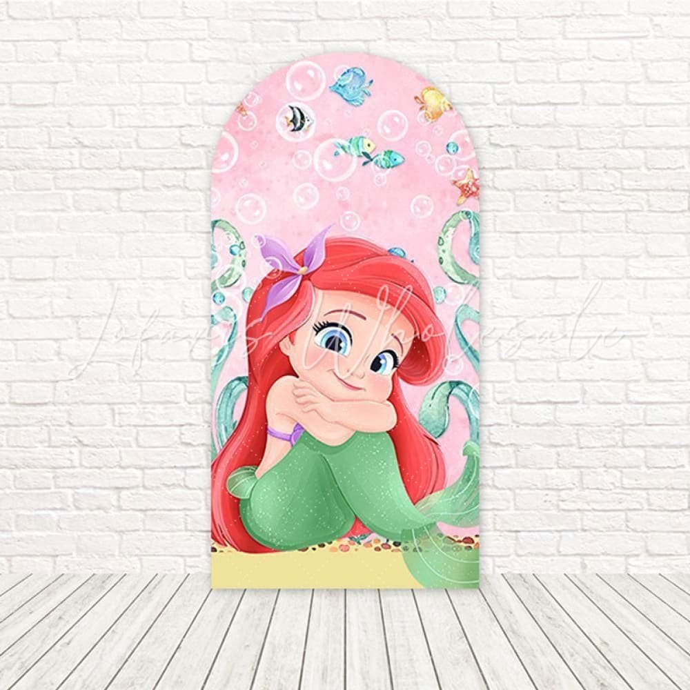 Little Mermaid Ariel Ocean Glow Arch Backdrop For Princess Sea Party