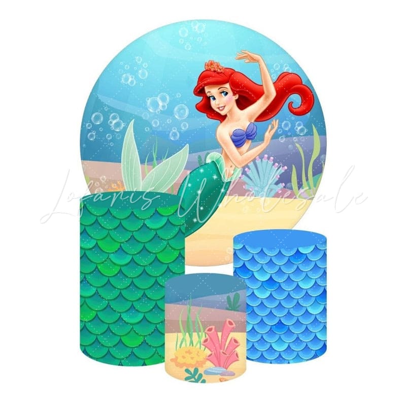 Little Mermaid Ariel Princess Themed Round Backdrop Kit