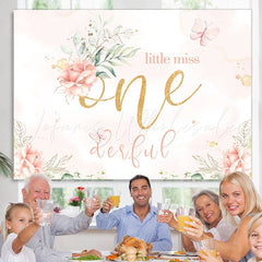 Lofaris Little miss onederful birthday party backdrop for girl
