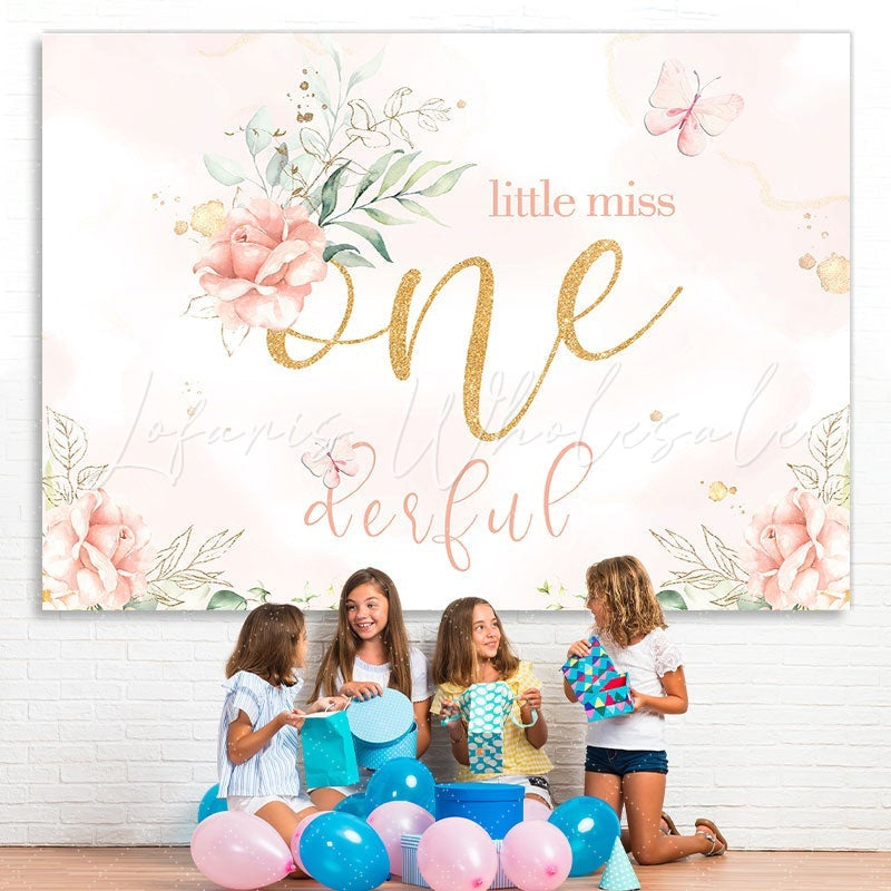 Lofaris Little miss onederful birthday party backdrop for girl