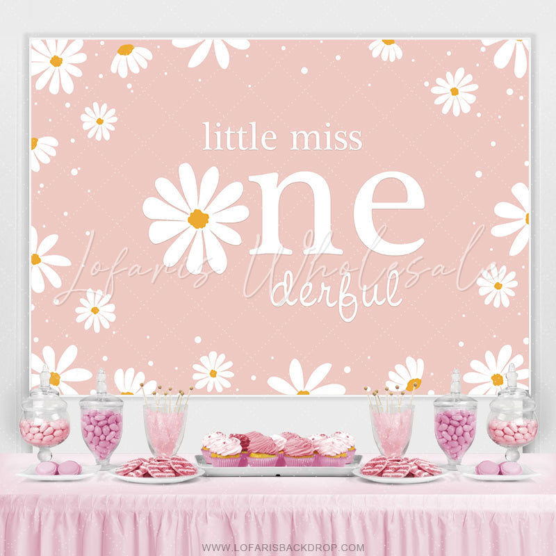 Lofaris Little Miss Simple Daisy Happy 1st Birthday Backdrop