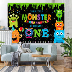 Lofaris Little Monster Is Turning One Birthday Backdrop