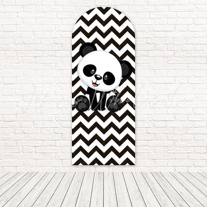 Little Panda Forest Cute Smile Tone Arch Backdrop For Birthday Party