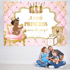 Lofaris Little Princess and Teddy Bear Baby Shower Backdrop