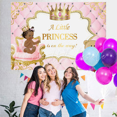 Lofaris Little Princess and Teddy Bear Baby Shower Backdrop