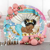 Lofaris Little Princess Mermaid Round Baby Shower Backdrop