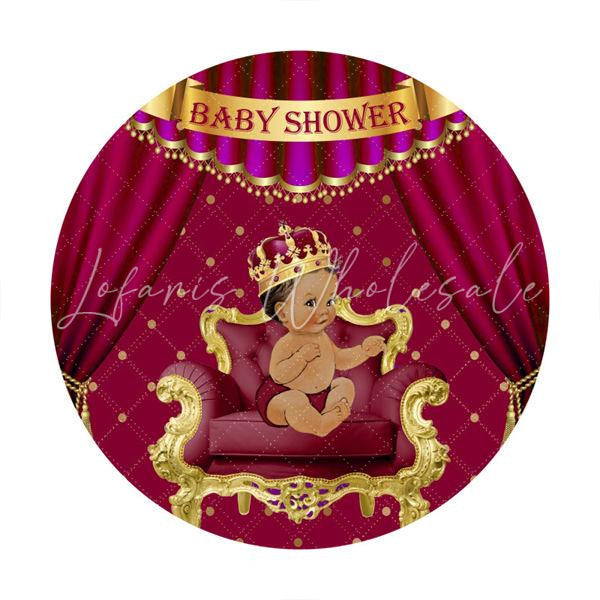 Lofaris Little Princess Red Theme Round Baby Shower Backdrop