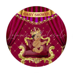 Lofaris Little Princess Red Theme Round Baby Shower Backdrop