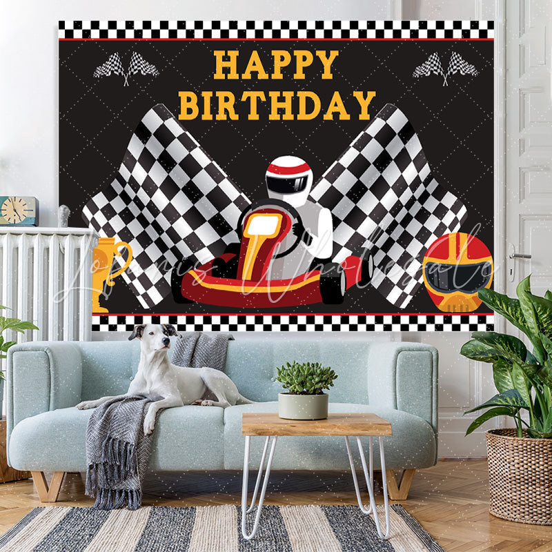 Lofaris Little Racing Driver Trophy Happy Birthday for Boy