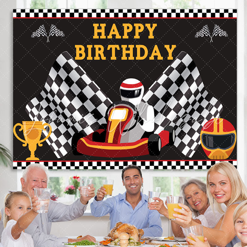 Lofaris Little Racing Driver Trophy Happy Birthday for Boy