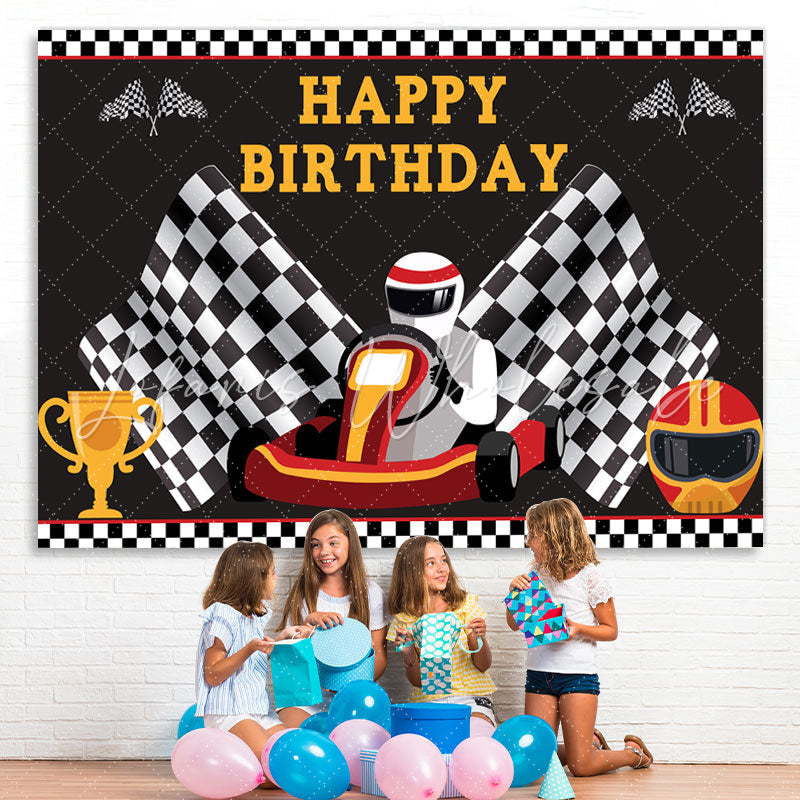 Lofaris Little Racing Driver Trophy Happy Birthday for Boy
