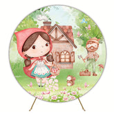 Little Red Riding Hood House Round Backdrop for Fairytale