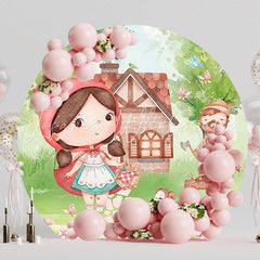 Little Red Riding Hood House Round Backdrop for Fairytale
