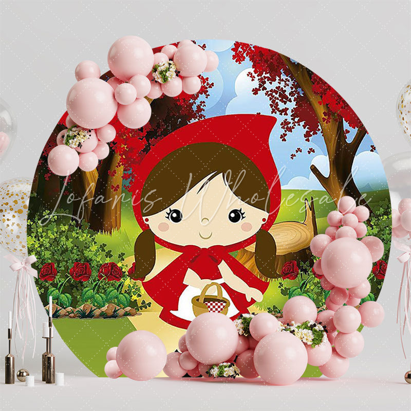Little Red Riding Hood Round Backdrop for Fairytale Party