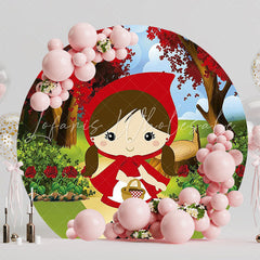 Little Red Riding Hood Round Backdrop for Fairytale Party
