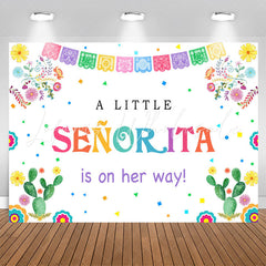 Lofaris Little Senorita On The Way Fiesta Baby Shower Backdrop