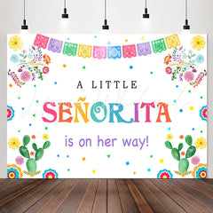Lofaris Little Senorita On The Way Fiesta Baby Shower Backdrop