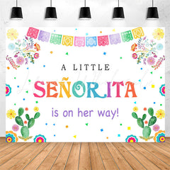 Lofaris Little Senorita On The Way Fiesta Baby Shower Backdrop