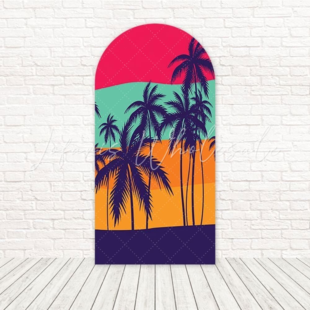Little Sunset Golden Glow Arch Backdrop For Warm Garden Party Scene